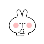 🤔 conejo, animal, lindo, dibujo animado telegram sticker