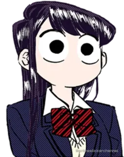 👀 Komi Shouko Komi Can't Communicate Anime, Manga, Komi Can't Communicate, Komi Shouko, schattig, schooluniform, verlegen whatsapp sticker