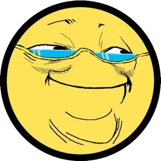 🌝 emoji, sunglasses, smug, yellow, meme whatsapp sticker