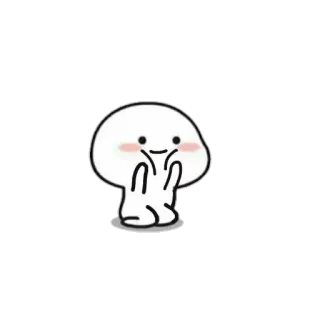 🍥 милый, каваий, счастливый, клякса, белый, простой whatsapp sticker