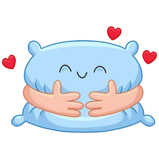 😻 bantal, peluk, lucu, kawaii, hati, cinta, kartun whatsapp sticker