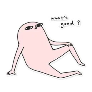 ❓ what's good? Kartun, Karakter, Apa kabar, Pose, Santai, Lucu telegram sticker