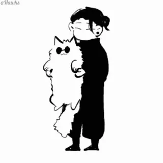 😐 Anime, Personaggio, Gatto, Occhiali, Carino telegram sticker