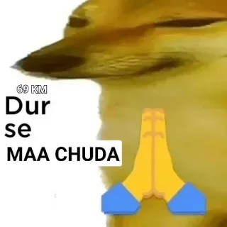 🙂 Dur se MAA CHUDA doge, dog, meme, funny, hands telegram sticker