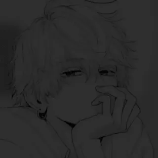 🖤 Anime, Manga, Triste, Ragazzo, Schizzo telegram sticker