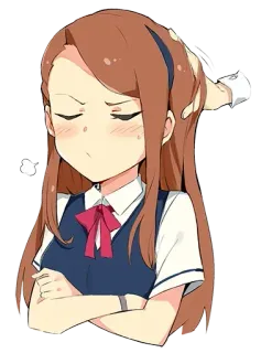 😗 Anime, Garota, Irritada, Uniforme escolar, Desenho animado telegram sticker