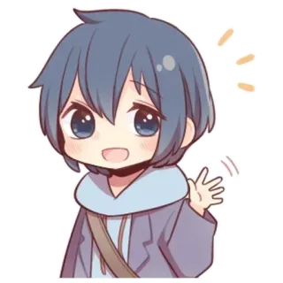 👋 Anime, Chibi, Lindo, Personaje, Saludando, Kawaii telegram sticker