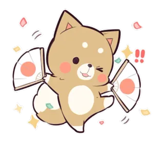 ✊ собака, Сиба Ину, фанат, милый, праздник, каваий, животное telegram sticker