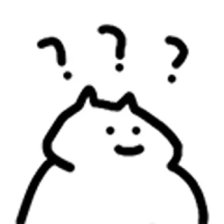 😺 kat, verward, vraagtekens, schattig, doodle, cartoon, dier telegram sticker