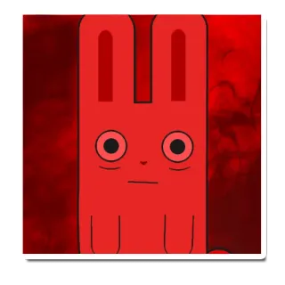 😁 rojo, conejo, animal, dibujos animados, pegatina, conejo, personaje telegram sticker