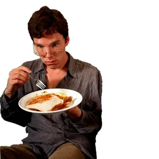🍽 man, food, eating, plate, person, meal whatsapp sticker