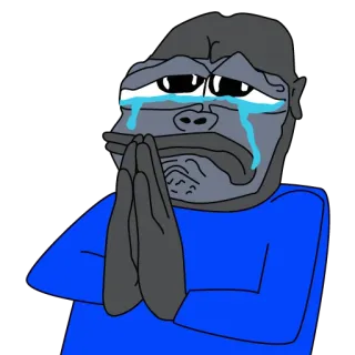 🙏 Meme, Triste, Chorando, Macaco, Implorando, Emocional telegram sticker