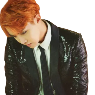 😞 kpop, j-hope, cantante, musica, celebrità, capelli arancioni whatsapp sticker