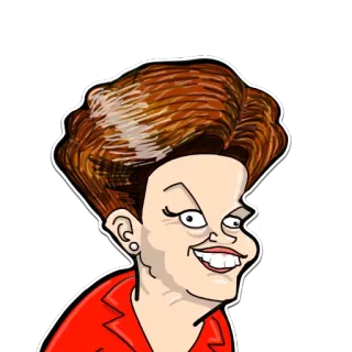 💩 Dilma Rousseff 지우마 호세프, 정치인, 캐리커처, 브라질, 전 대통령 telegram sticker