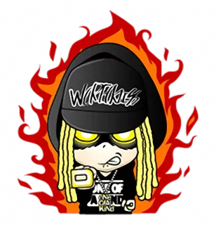 😡 rapper, music, character, hoodie, fire telegram sticker