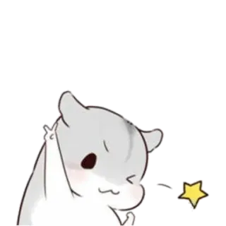 💘 hamster, cute, animal, cartoon, kawaii, star, animated telegram sticker