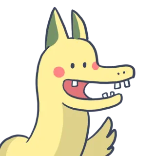 😙 hoạt hình, động vật, màu vàng, chó, nhân vật, hình minh họa telegram sticker