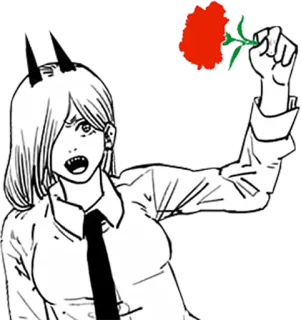🌹 Power Chainsaw Man anime, manga, demon, flower, chainsaw man, power, horror telegram sticker