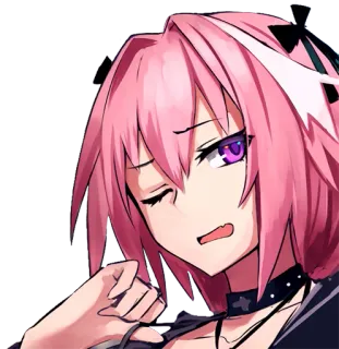 🤔 Astolfo Fate/Apocrypha Anime, Mangá, Cabelo rosa, Trap, Fofo, Personagem telegram sticker