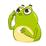 🤦‍♂️ 青蛙, 思考, 沉思, 绿色, 卡通, 贴纸 whatsapp sticker