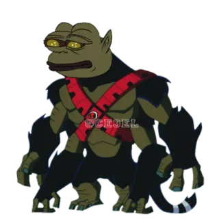 🐸 ©CE3EL cartoon, character, artwork, ape, illustration, digital art telegram sticker