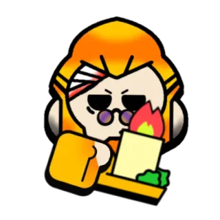 🏆 cartoon, fire, glasses, candle, character, game, sticker telegram sticker