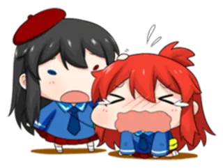 😭 chibi, anime, cartoon, cute, girl, kawaii telegram sticker