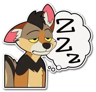 💤 ZZZ assonnato, volpe, cartone animato, animale, zzz telegram sticker