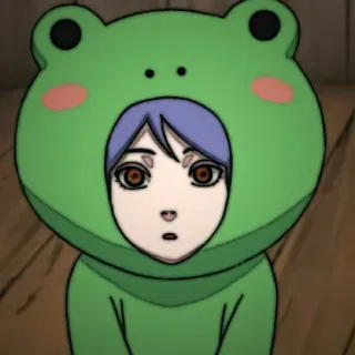 💜 Konan Naruto anime, frog, character, cartoon telegram sticker