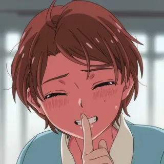😳 Anime, Charakter, Finger, Ausdruck, Lächeln, verlegen telegram sticker