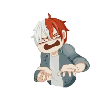 😝 Shoto Todoroki My Hero Academia Anime, Shonen, Supereroe, Quirk, Eroe, Todoroki, MHA whatsapp sticker