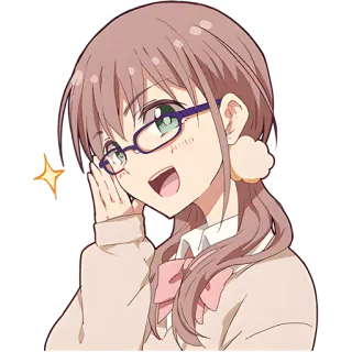 🤗 อนิเมะ, แว่นตา, ผู้หญิง, การ์ตูน, ประกาย telegram sticker