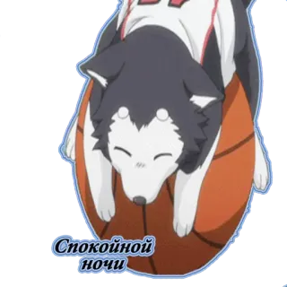 😴 Спокойной ночи dog, sleep, basketball, anime, cute telegram sticker