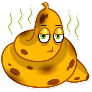 💩 banana, emoji, fruta, doente, engraçado, desenho animado telegram sticker