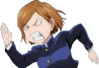 😑 Nobara Kugisaki Jujutsu Kaisen Аниме, Манга, Злая, Девушка, Студентка, Выражение telegram sticker