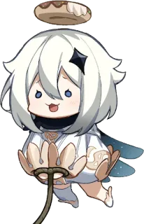 ⛓ Paimon Genshin Impact paimon, genshin impact, anime, personagem de videogame, flutuando, fofo, mascote telegram sticker