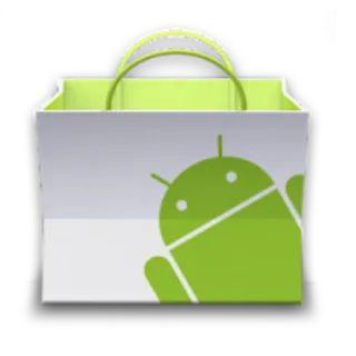 🔵 Android, Sklep Google Play, Torba na zakupy, Logo Android telegram sticker