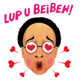 😍 LUP U BEIBEH! amor, corações, desenho animado, expressão, engraçado, beibeh, amo-te telegram sticker