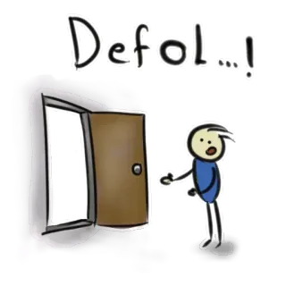 👈 Defol...! porte, bonhomme allumette, dessin animé telegram sticker