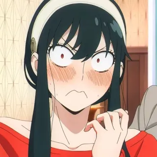 🙂 Yor Forger Spy × Family anime, cartoon, yor forger, spy x family, funny, expression, shocked telegram sticker