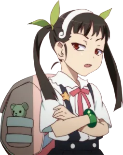 😒 Hachikuji Mayoi Bakemonogatari anime, child, backpack, tsundere, cute telegram sticker