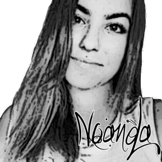 👁 Noanda Frau, Porträt, Person, Mädchen, Schwarzweiß telegram sticker