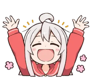😆 anime, senang, imut, gadis, ceria telegram sticker