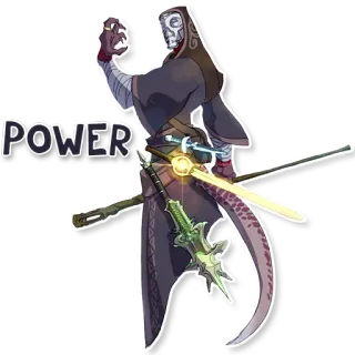 🔋 POWER karakter, penyihir, sihir, pedang, fantasi telegram sticker