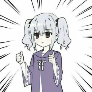 👍 Anime, Gadis, Jempol ke atas, Lucu, Manga telegram sticker