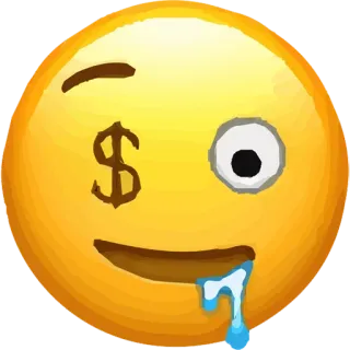 🤑 emoji, dollarzeichen, geld, sabbern, zwinkern, reich whatsapp sticker