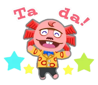🎊 Ta da! Dibujo animado, Personaje, Estrellas, Animación, Lindo whatsapp sticker