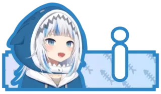 🔤 Gawr Gura Anime, Vtuber, Gawr Gura, Squalo, Carino telegram sticker