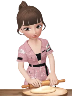 🍰 Culinária, Panificação, Fofo, Menina, Desenho animado whatsapp sticker