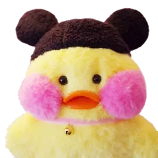 🤠 canard, mignon, peluche, jouet, animal, jaune, rose, doux telegram sticker